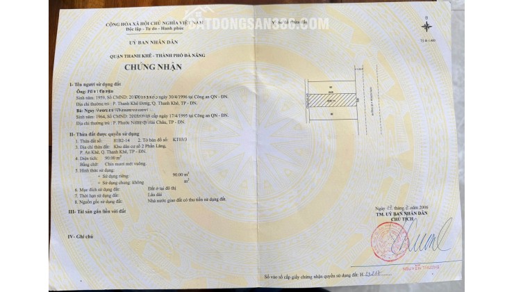 Bán đất đường Nguyễn Giản Thanh, khu Phần Lăng